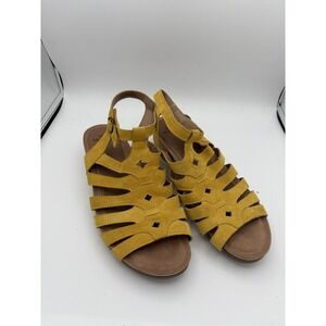 Earth Origins Shoes Womens Size 12M Yellow Pico Pippa Strappy Wedge Sandals